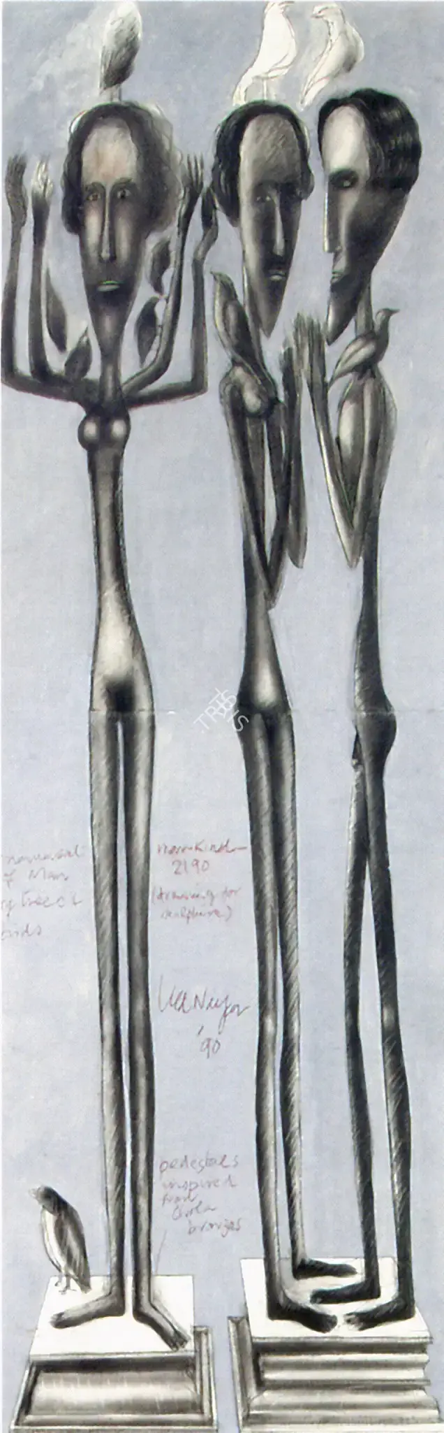Ved Nayar (Artist), Mankind 2190, 1990, Painting
