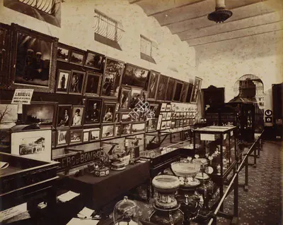 Shew Shankar Narayan (Photographer), Interior of the Jewellery Court and Picture Gallery - 1st View, 1883, Antiquarian Photograph