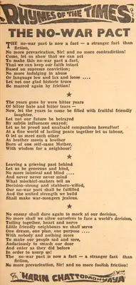 Harindranath Chattopadhyay (Poet), The No-War Pact, 1972, Poem