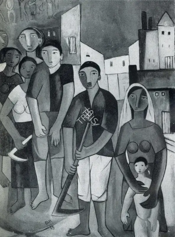 Ramkumar (Artist), Unemployment, 1953, Painting