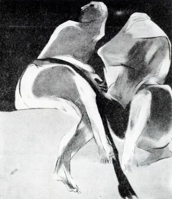 Jatin Das (Artist), Two Figures, Painting