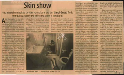 gargi Gupta (Reporter), Skin Show, 2008, Newspaper Clipping