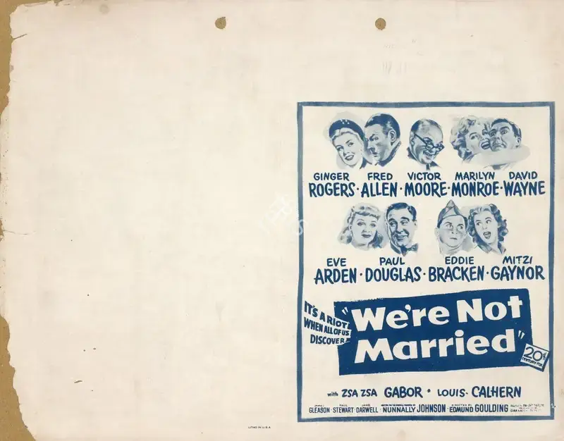 Edmund Goulding (Director), We're Not Married!, 1952, Handbill