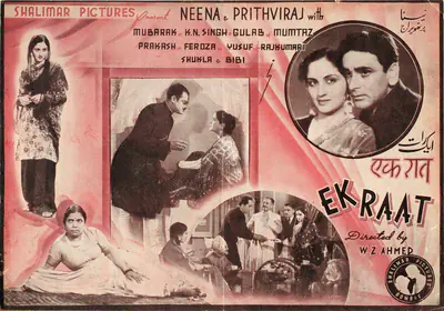 W.Z. Ahmed (Director), Ek Raat, 1942, Handbill