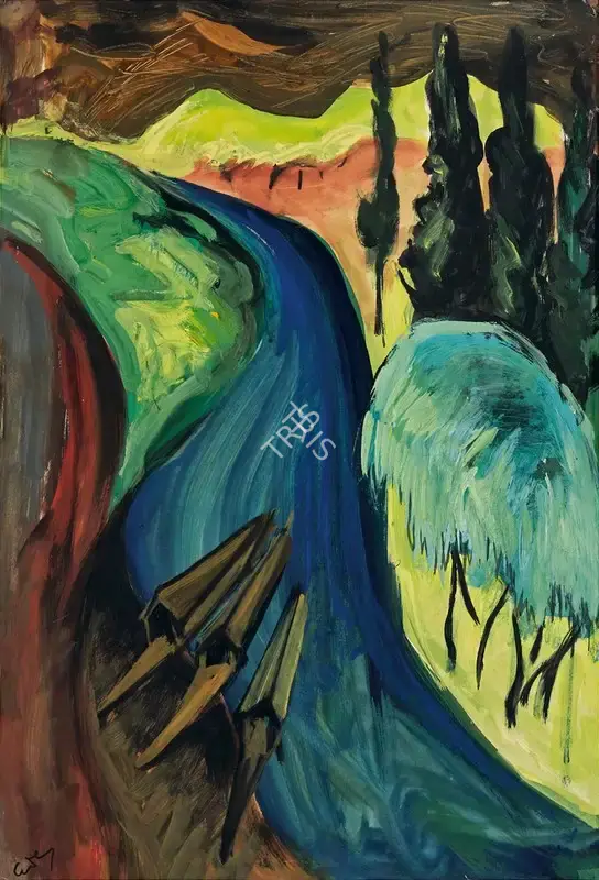 H.A. Gade (Artist), Jhelum, 1960, Painting