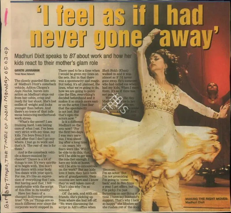 Gayatri Jayaraman (Reporter), I Feel As If I Had Never Gone Away, 2007, Newspaper Clipping