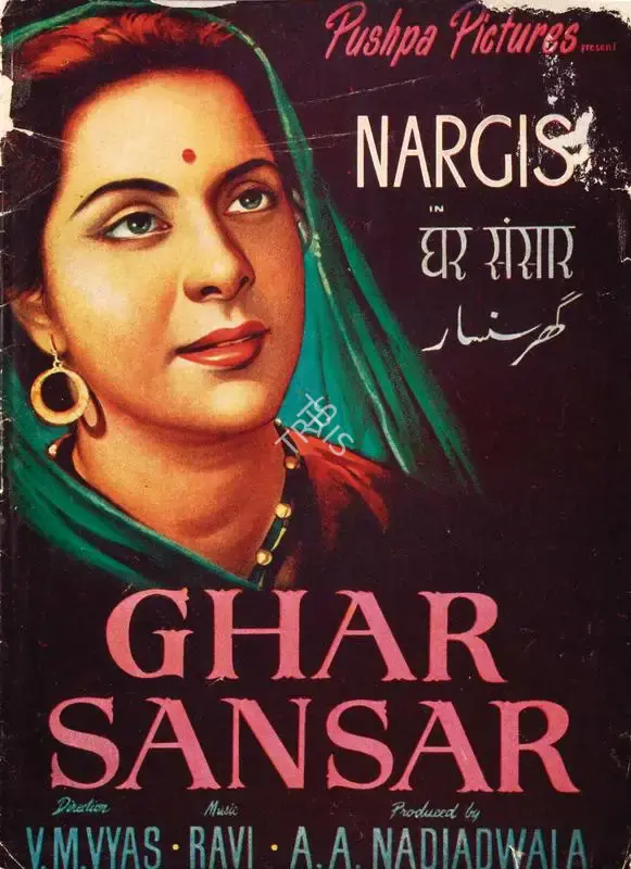 A.A. Nadiadwala (Producer), Ghar Sansar, 1958, Song-Synopsis Booklet