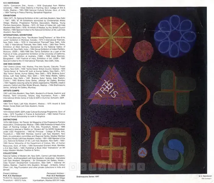 K.V. Haridasan (Artist), Haridasan, 1997, Solo Exhibition Invitation