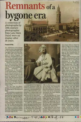 Francis H. D'Sa (Reporter), Remnants of a Bygone Era, 2008, Newspaper Clipping