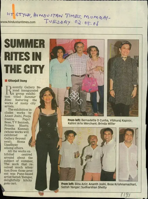 Gitanjali Dang (Reporter), Summer Rites in the City, 2006, Newspaper Clipping