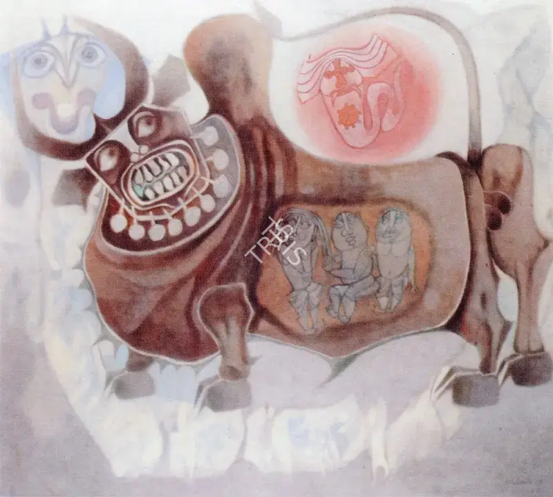 J. Sultan Ali (Artist), Nandi, 1973, Painting