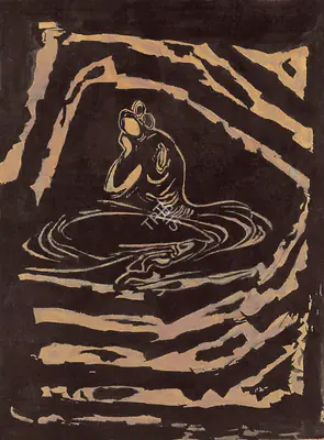 Rabindranath Tagore (Artist), Untitled (Rhythm), 1929, Drawing