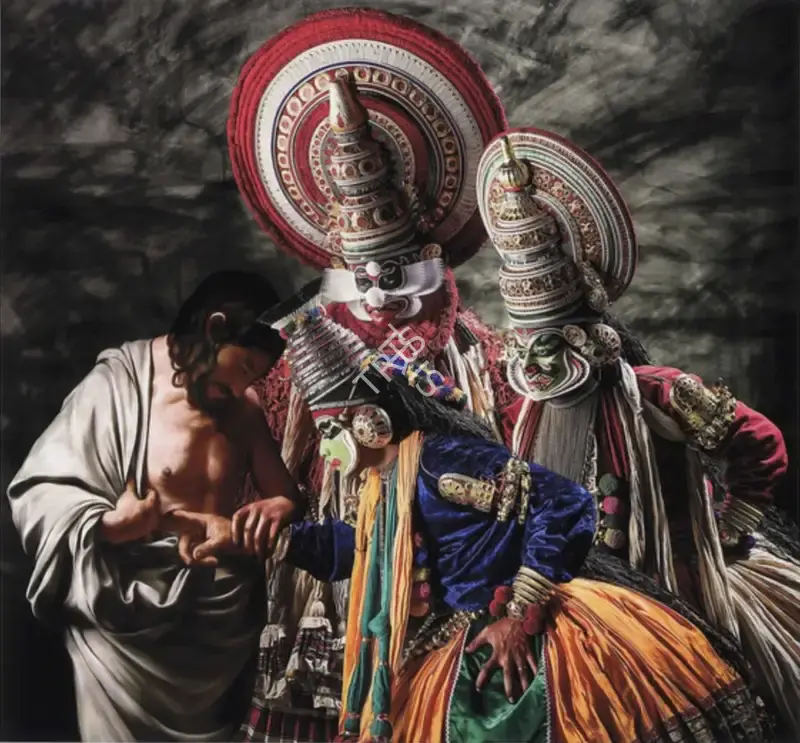 Vivek&nbsp;Vilasini (Artist), Between One Shore and Several Others (After the Incredulity of Saint Thomas by Caravaggio), 2014, Print