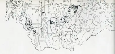 Unknown (Artist), Demons Besieging the Door of a Vihara, 0450, Drawing
