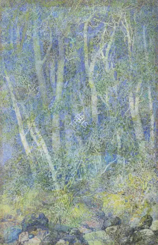 Ustad Allah Bukhsh (Artist), Untitled (Forest), 1950, Painting