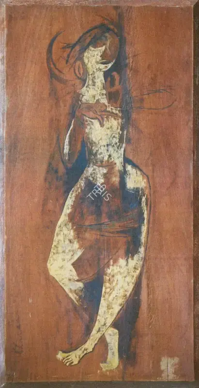 Krishen Khanna (Artist), Dancing Woman, 1958, Painting