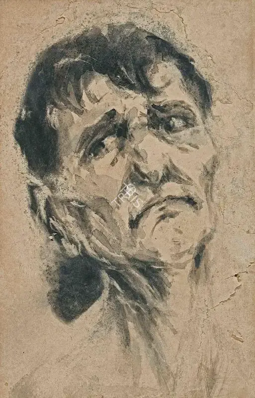 Roy Chowdhury, D.P. (Artist). Portrait Study, c.1972 | Painting, Pu.Mum/13.09.22, 2022 · Pundole