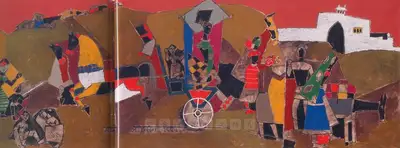 M.F. Husain (Artist), Untitled, 1955, Painting
