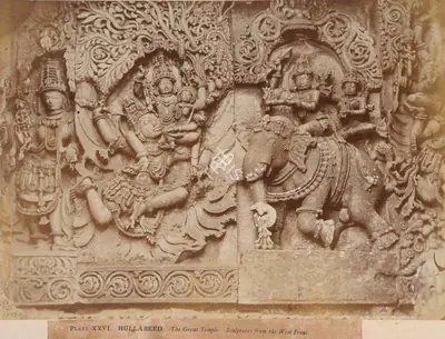 William Henry Pigou (Photographer), Hullabeed. The Great Temple. sculptures from the West Front, 1856, Antiquarian Photograph