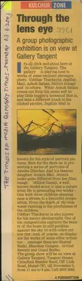 A. Purushottam (Reporter), Through the Lens Eye, 2003, Newspaper Clipping