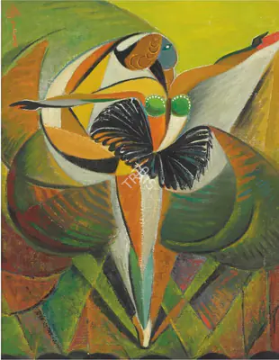 K.K. Hebbar (Artist), Untitled (Dancer), 1950, Painting