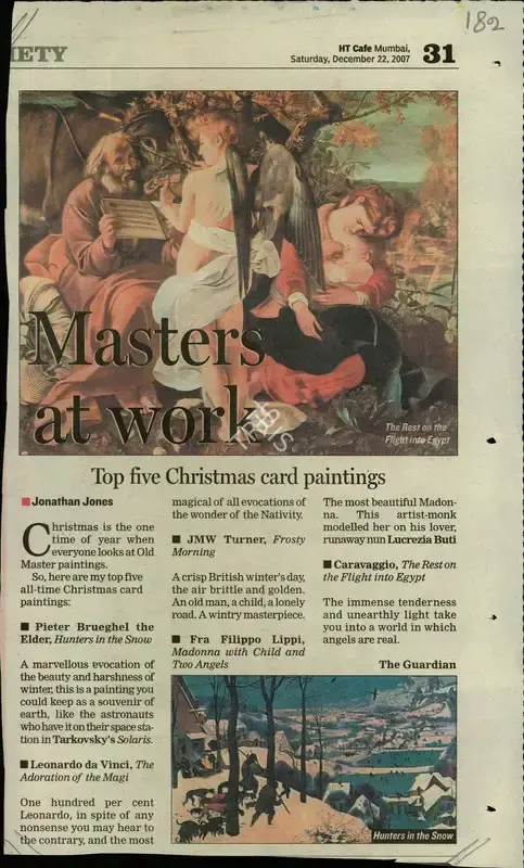 Jonathan Jones (Reporter), Masters at Work, 2007, Newspaper Clipping