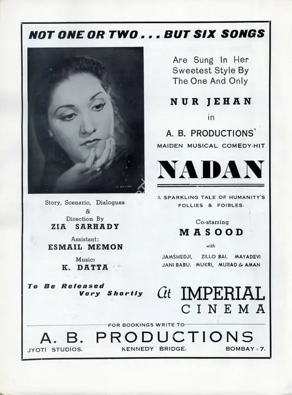 Zia Sarahadi (Director), Nadan, 1943, Advertisement