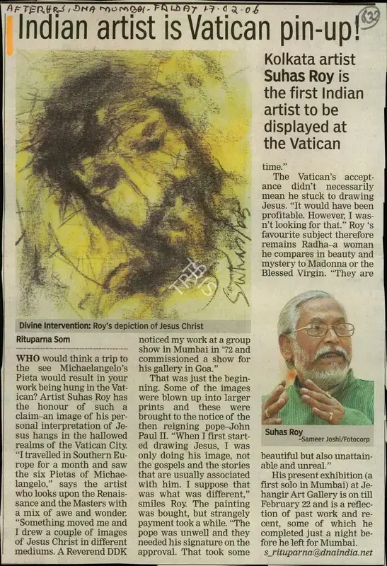 Rituparna Som (Reporter), Indian Artist is Vatican Pin-up!, 2006, Newspaper Clipping