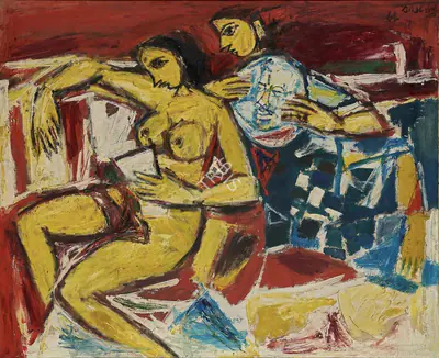 S.K. Rajavelu (Artist), Love Letter, 1966, Painting