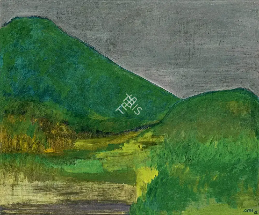 Gade, H.A. (Artist). Monsoon Green I, 1982 | Painting, AG.Onl/26.09.22, 2022 · Asta Guru