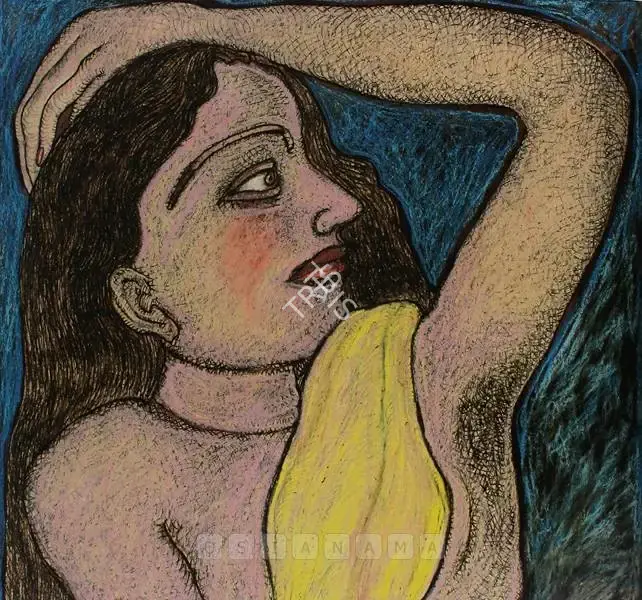 Jogen Chowdhury (Artist), She, 1991, Drawing