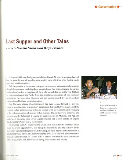 Baiju Parthan (Essayist), Last Supper and Other Tales, 2012, Conversation