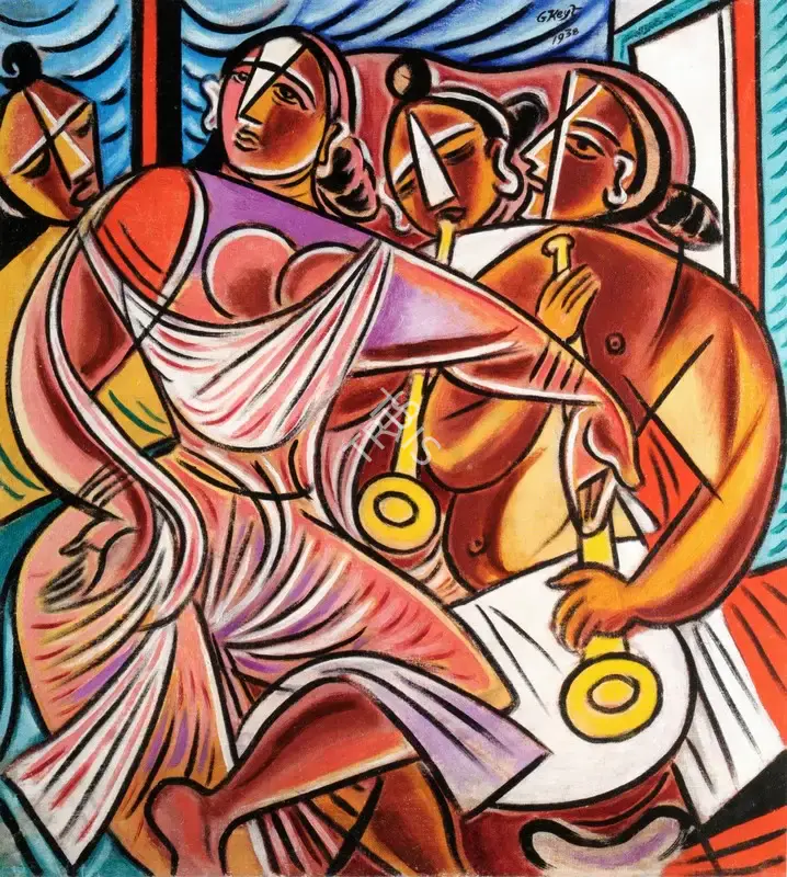 George Keyt (Artist), Musicians, 1938, Painting