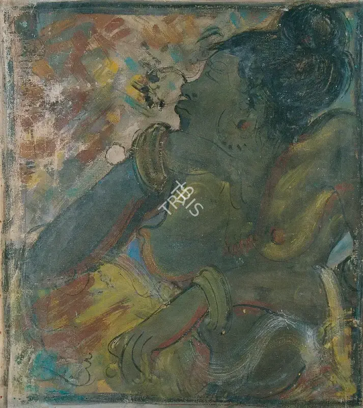 Nikhil Biswas (Artist), Woman, 1956, Painting