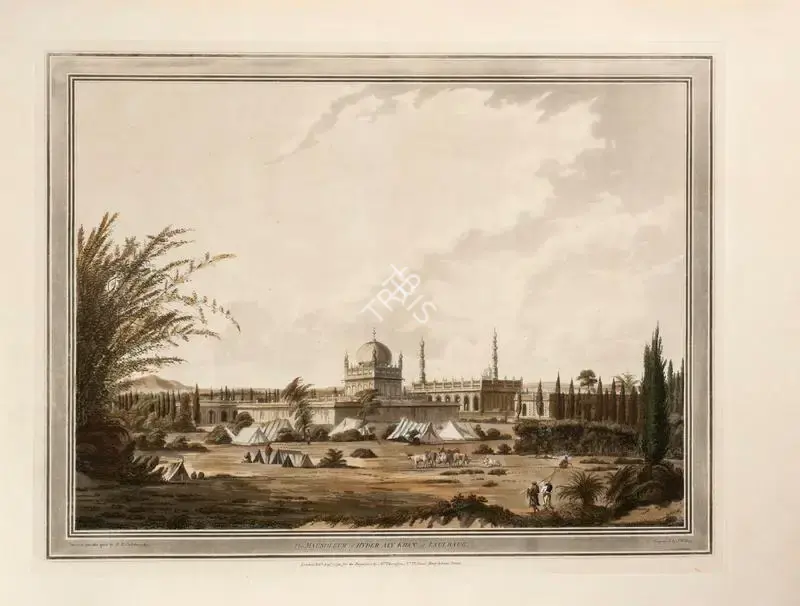 John William Edy (Engraver), The Mausoleum of Hyder Aly Khan at Laulbaug, 1793, Engraving