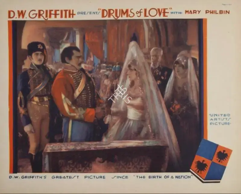 D.W. Griffith (Director), Drums of Love, 1928, Lobby card