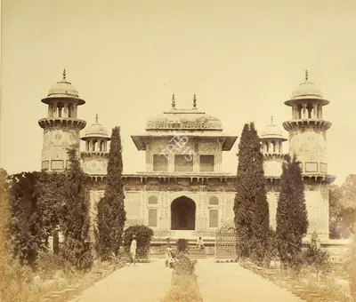 Felice Beato (Photographer), Tomb of Etmad-ood Dowlah near Agra, 1859, Antiquarian Photograph