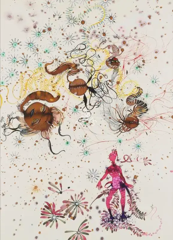 Rina Banerjee (Artist), Tamarind Girls and Boys will Play - 1, 2007, Painting