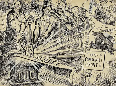 Chittaprosad (Artist), TUC and Workers Unity, 1947, Drawing