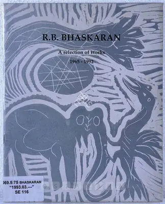 R.B. Bhaskaran (Artist), R.B. Bhaskaran, 1992, Solo Exhibition Catalogue