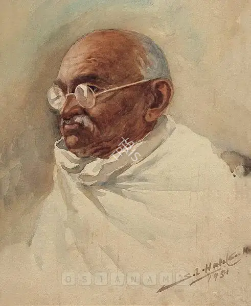S.L. Haldankar (Artist), Mahatma Gandhi, 1951, Painting