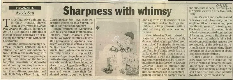 Aveek Sen (Reporter), Sharpness with Whimsy, 2009, Newspaper Clipping