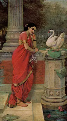 Raja Ravi Varma (Artist), Hamsa Damayanti, 1899, Painting