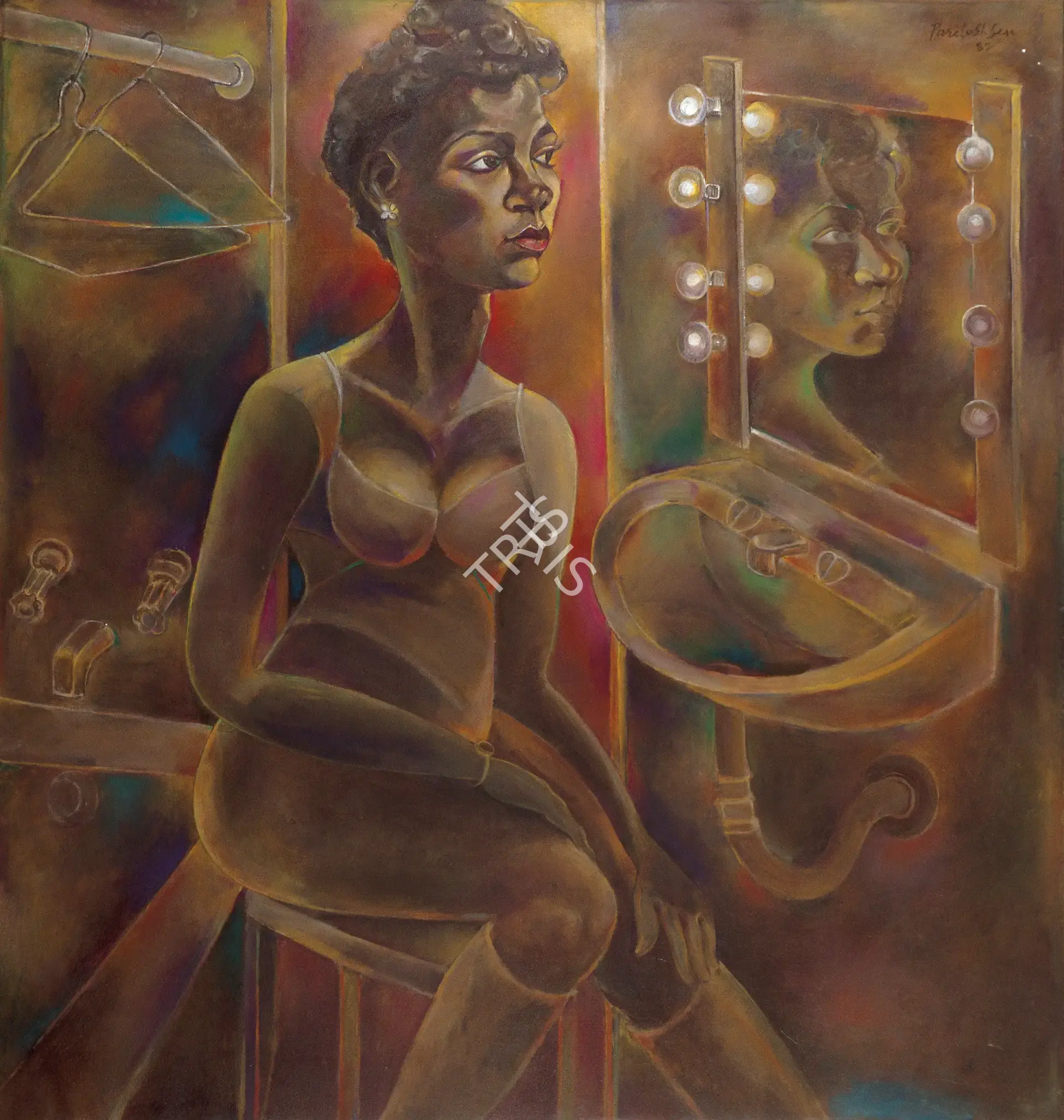 Sen, Paritosh (Artist). Isabelle Before The Mirror, 1981 | Painting, Os.Mum/26.03.04, 1981