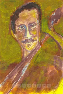 Rabindranath Tagore (Artist), Untitled (Portrait Of A Man With Moustache), 1938, Painting