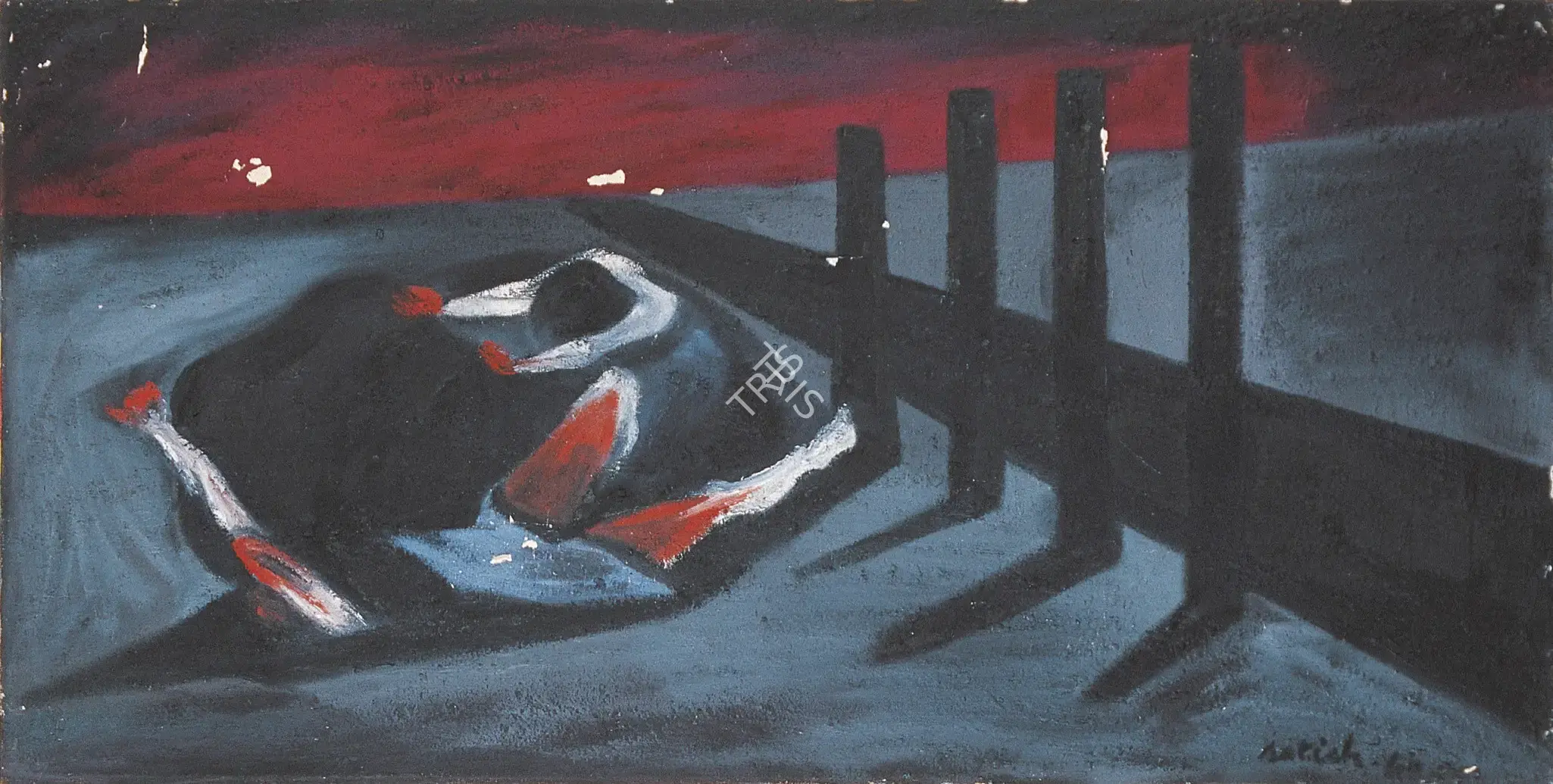 Satish Gujral (Artist), The Black Road, 1960, Painting