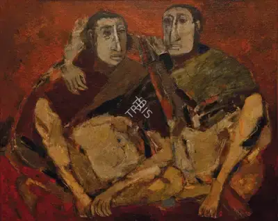 Tyeb Mehta (Artist), Untitled (Confidant), 1962, Painting