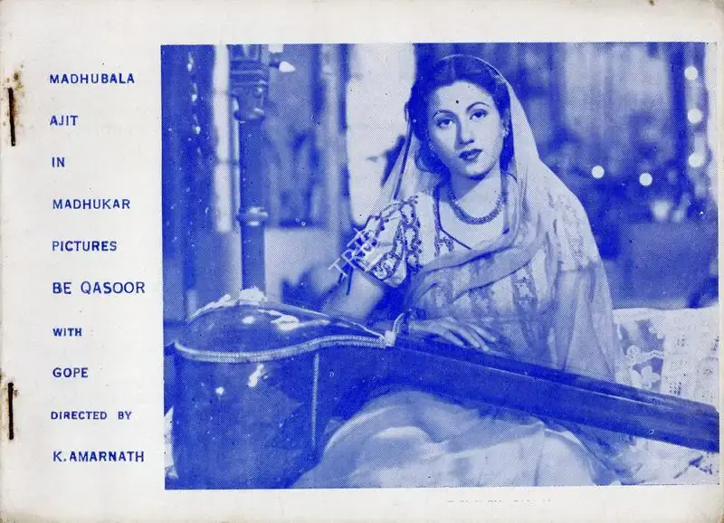 M.R. Navalkar (Producer), Be Kasoor, 1950, Song-Synopsis Booklet