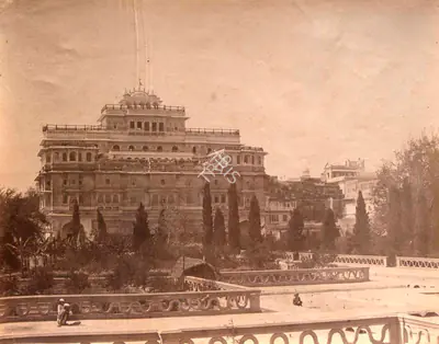 Dr. John Murray (Photographer), Chandra Mahal, City Palace, Jaipur, 1857, Antiquarian Photograph