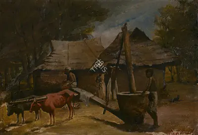 Raja Ravi Varma (Artist), Untitled (oil-extractor), 1900, Painting